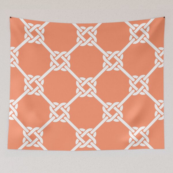 Item preview, Coral Celtic Knot Pattern - Lattice interlocking simple square knot  designed and sold by ImageNugget.