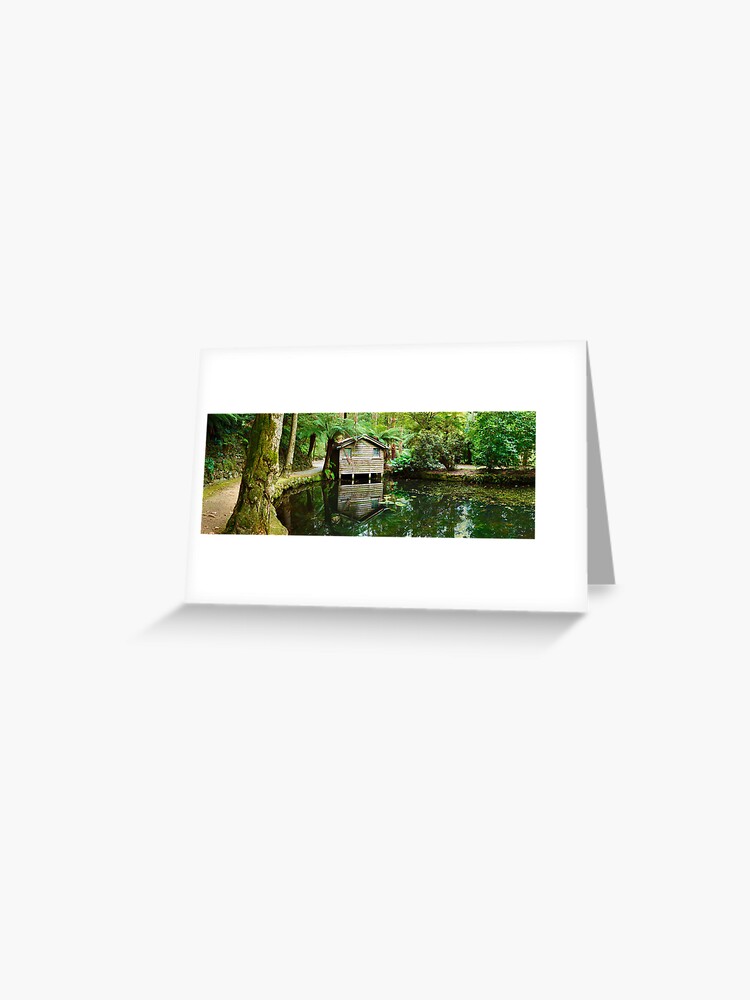 Thumbnail 1 of 2, Greeting Card, Boathouse, Alfred Nicholas Gardens, Melbourne, Victoria, Australia designed and sold by Chockstone.