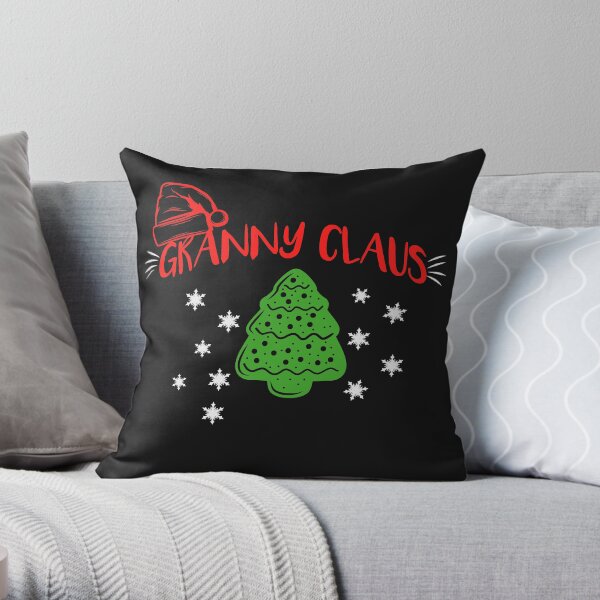 Granny Claus Floor Pillows Throw Pillow