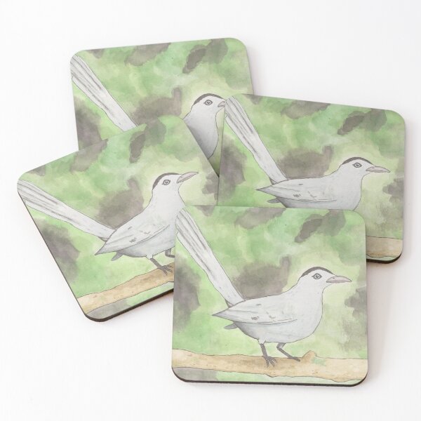 Item preview, Watercolor catbird songbird bird art designed and sold by TheWaterBirds.