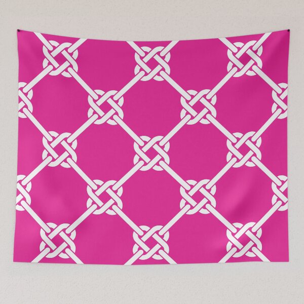 Item preview, Hot Pink Celtic Knot Pattern - Lattice interlocking simple square knot  designed and sold by ImageNugget.