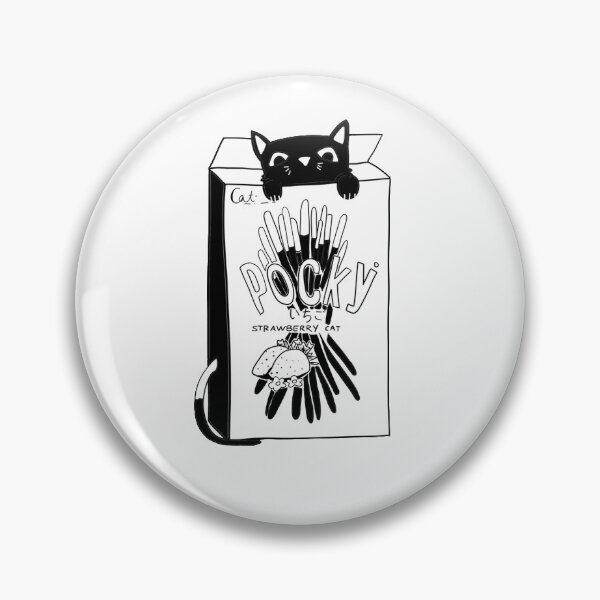 Item preview, Black & White Pocky w/ Cat designed and sold by RedPocketMag.