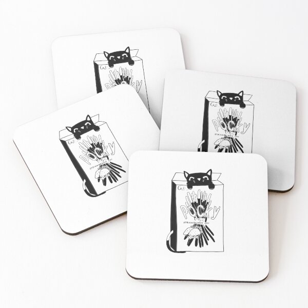 Item preview, Black & White Pocky w/ Cat designed and sold by RedPocketMag.