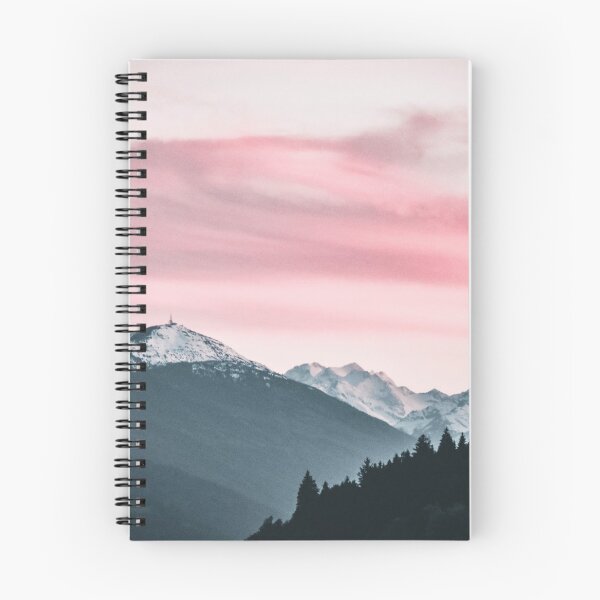 Item preview, Snow capped mountains under the pink cloudy skies designed and sold by Dear-Ashlin.