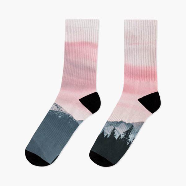 Item preview, Snow capped mountains under the pink cloudy skies designed and sold by Dear-Ashlin.