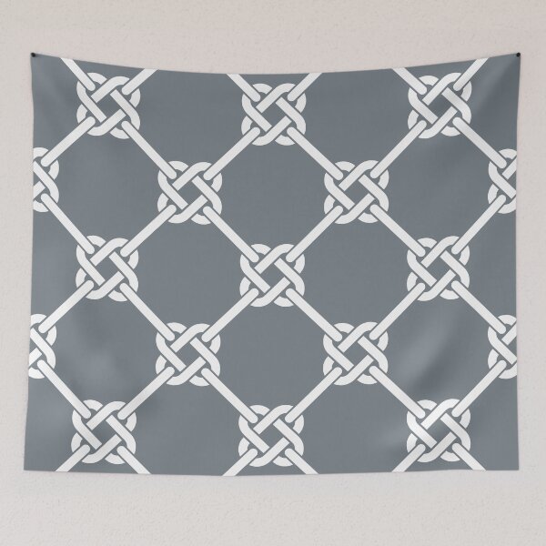 Item preview, Cool Grey Celtic Knot Pattern - Lattice interlocking simple square knot  designed and sold by ImageNugget.