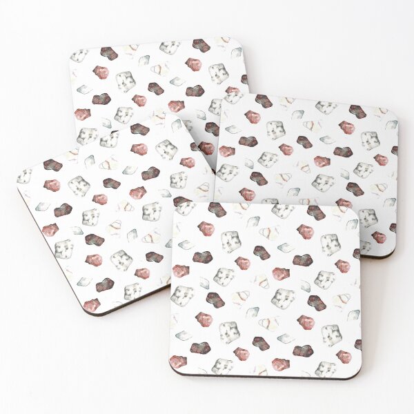 Item preview, Watercolor hand drawn seamless pattern background with illustration of sea ​​pebbles designed and sold by FuzzyLogicKate.