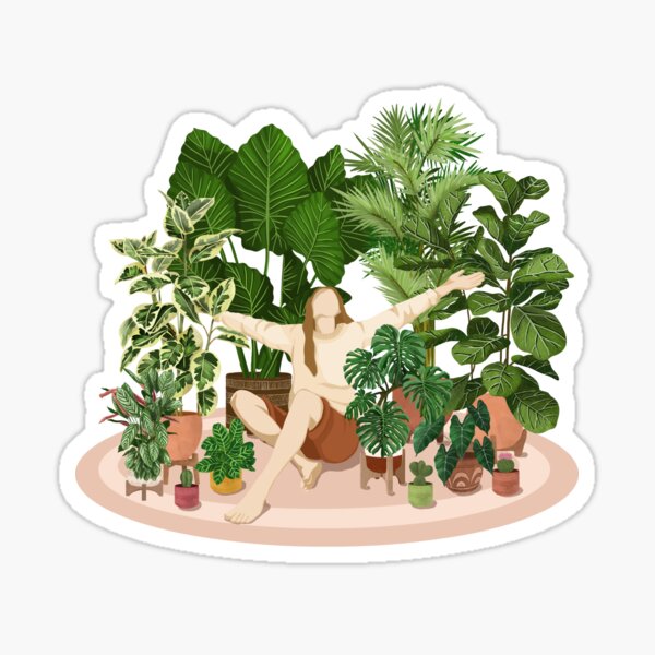 Item preview, Never too many plants, plant lady illustration 2 designed and sold by Ana Moguš.