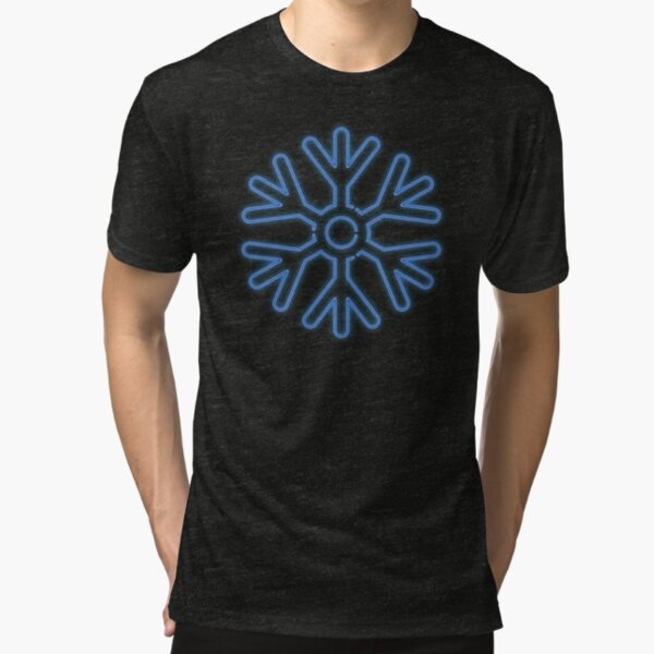 Neon Snowflake Blue Tri-blend T-Shirt