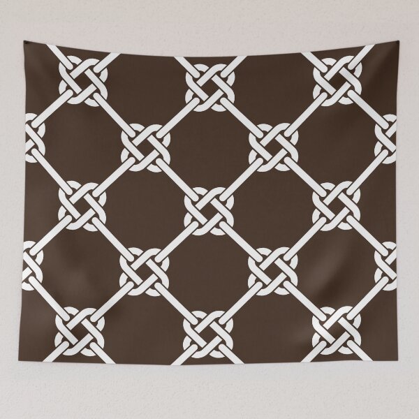 Item preview, Chocolate Brown Celtic Knot Pattern - Lattice interlocking simple square knot  designed and sold by ImageNugget.