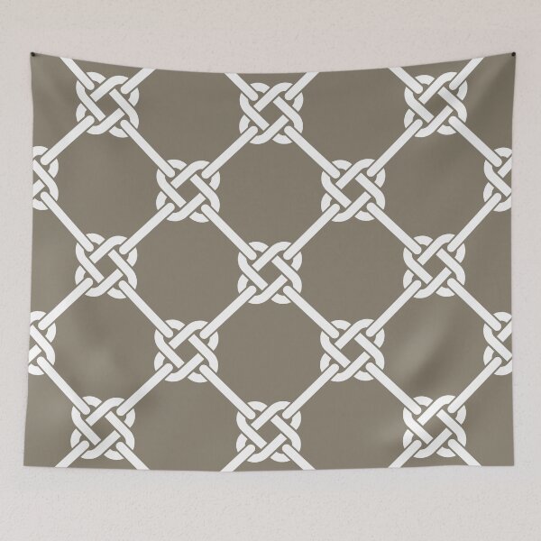 Item preview, Warm Grey Celtic Knot Pattern - Lattice interlocking simple square knot  designed and sold by ImageNugget.