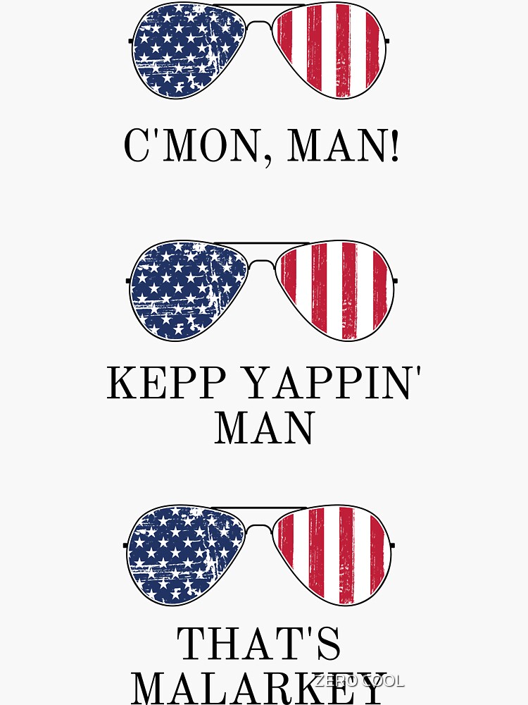 Joe Biden Patriotic Aviator Sunglasses Political Quotes Sticker Pack Sticker