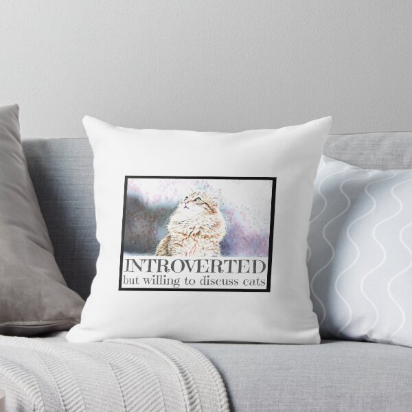 Item preview, Introverted but willing to discuss cats benefit art: all profit donated to animal shelters designed and sold by seekingclarity.
