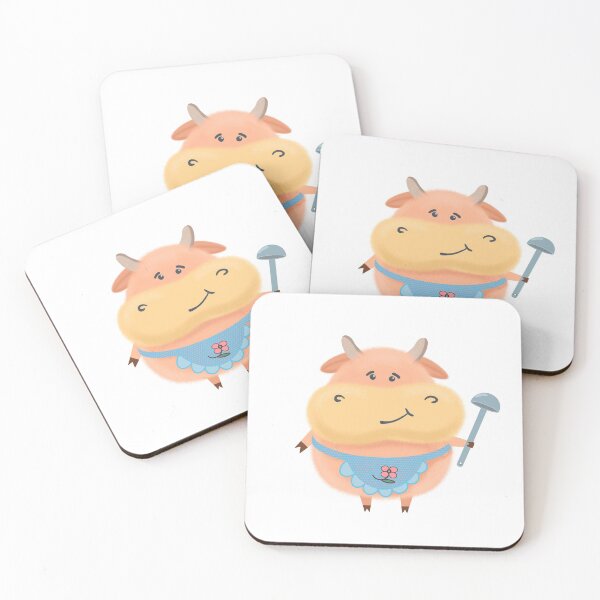 Item preview, Cow with ladle and apron cute fluffy cartoon new year symbol holiday cheerful designed and sold by SychEvaartist.