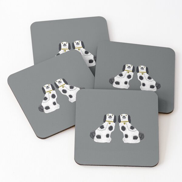Item preview, Pair of Staffordshire dogs on mid grey designed and sold by marthaseahorse.