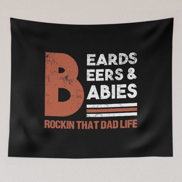 Item preview, Beards Beers & Babies Rockin That Dad Life Happy Father's Day Celebration Facial Hair Mustache Alcohol Pub Craft Daddy Grandpa designed and sold by shirti.