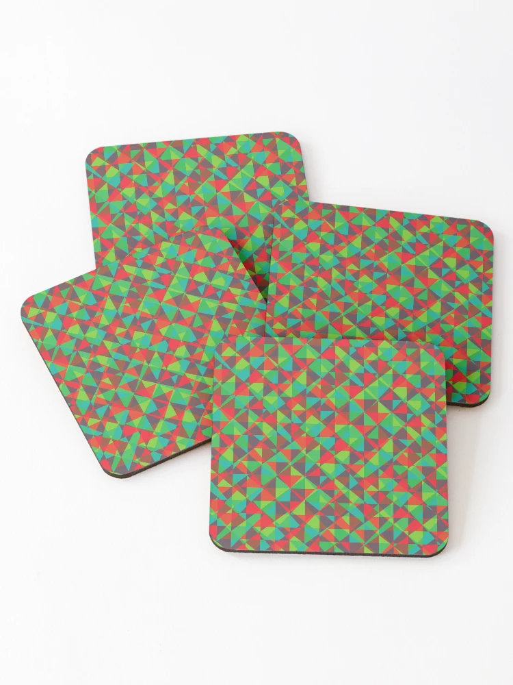 Thumbnail 1 of 5, Coasters (Set of 4), Colorful Triangular Pattern designed and sold by Roland1980.
