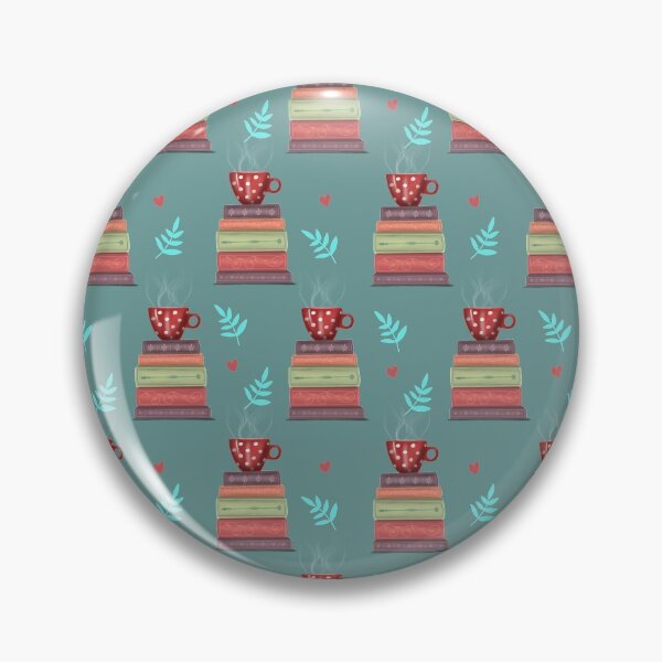 Item preview, Books and Coffee Pattern - Green designed and sold by Kittys-Art.