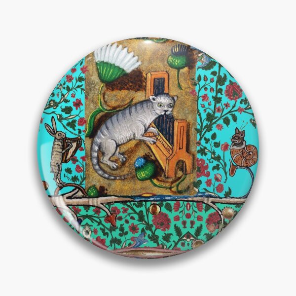 Item preview, WEIRD MEDIEVAL BESTIARY MAKING MUSIC, Cat Playing Organ,Harpist Rabbit,Snail Cat in Blue designed and sold by BulganLumini.