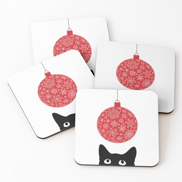 Item preview, Cat looking at Christmas ornament designed and sold by M3EX.