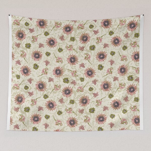 Item preview, Fantasy Floral in Pink on Cream designed and sold by Mary McMurrer.