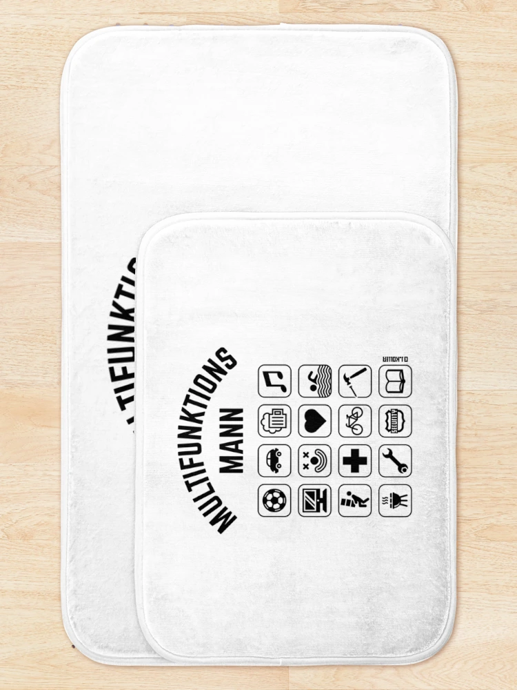 Thumbnail 5 of 6, Bath Mat, Multifunctional Man (16 Icons / Smartphone Design) designed and sold by Roderix.