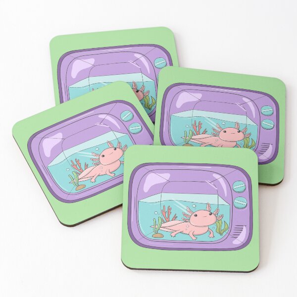 Item preview, Pink Axolotl in a Purple Television designed and sold by Zurickdesigns.