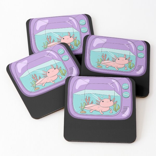 Item preview, Pink Axolotl in a Purple Television designed and sold by Zurickdesigns.