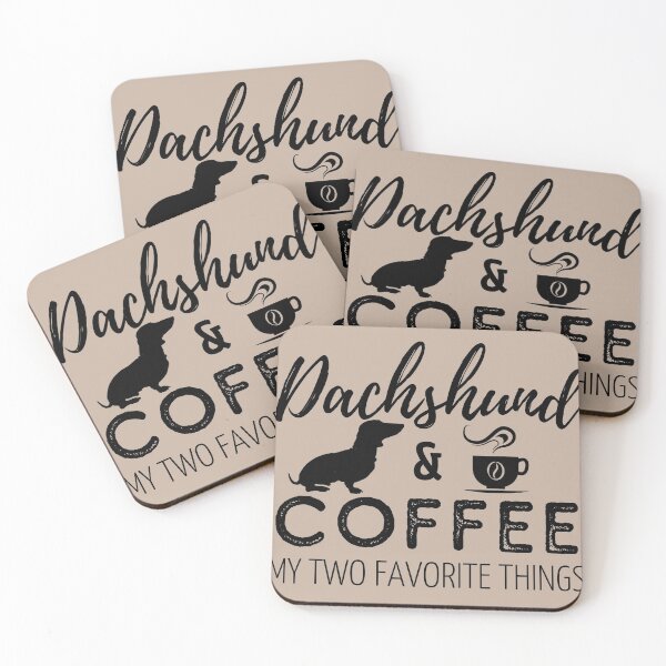 Item preview, Dachshund & Coffee Print designed and sold by TheDachshund.