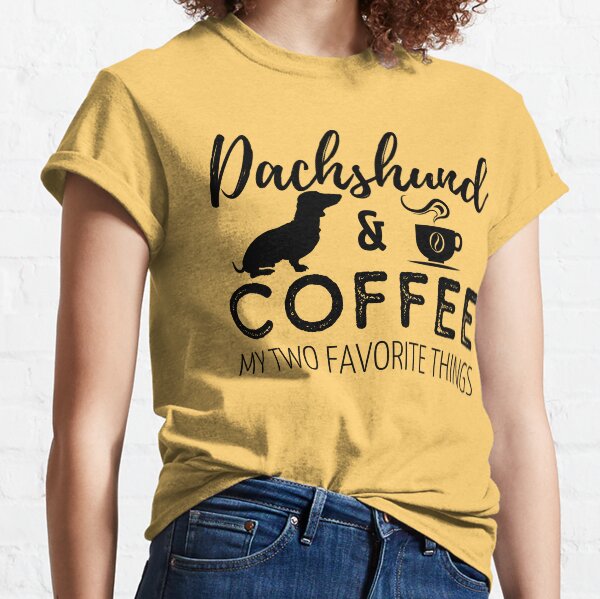 Dachshund & Coffee Print Classic T-Shirt