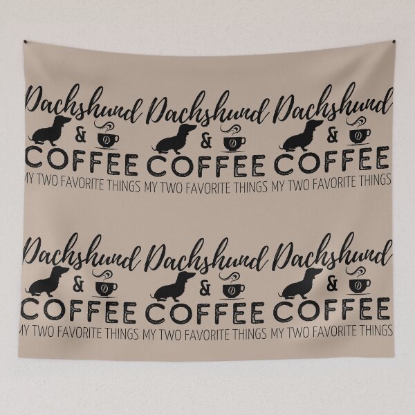 Item preview, Dachshund & Coffee Print designed and sold by TheDachshund.