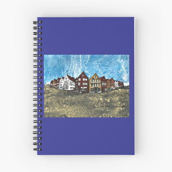 Item preview, Bryggen Bergen / vertido acrílico designed and sold by Rina Arling.
