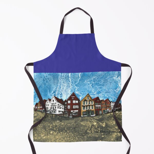 Item preview, Bryggen Bergen / acrylic pour designed and sold by Rina Arling.