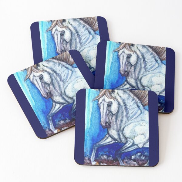 Item preview, Andalusian horse galloping watercolor painting designed and sold by horseaddicted.