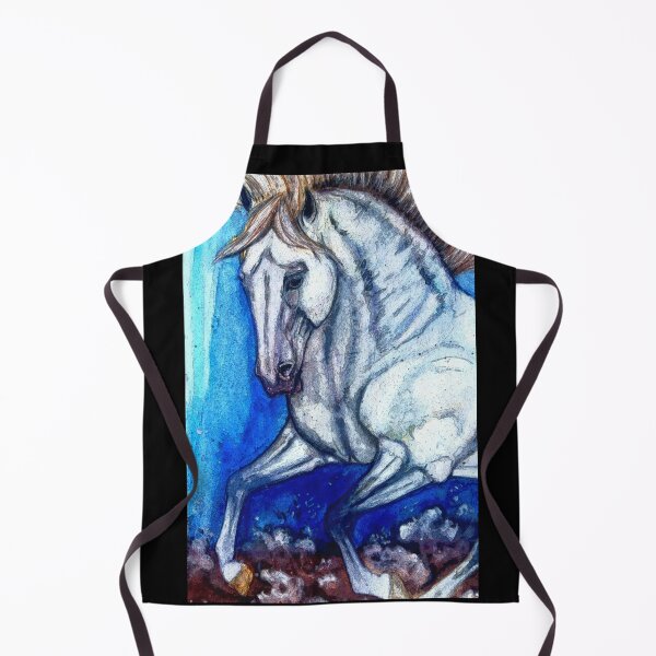 Item preview, Andalusian horse galloping watercolor painting designed and sold by horseaddicted.