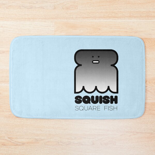 Item preview, Fun Fish Squish Square Fish Powder Blue designed and sold by Quooki.