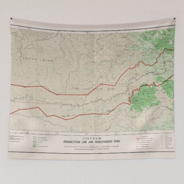 Item preview, Vietnam Demarcation Line and Demilitarized Zone Map (1966) designed and sold by allhistory.
