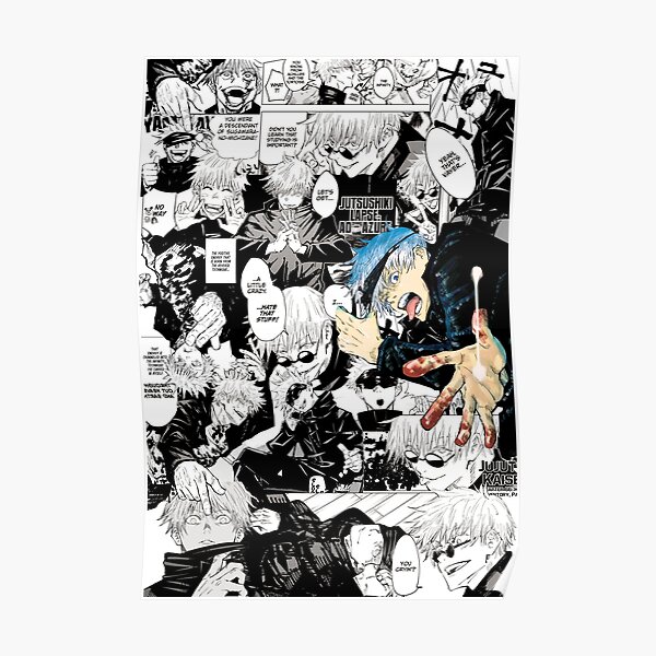 Gojo Satoru Jujutsu Kaisen Manga Collage Poster