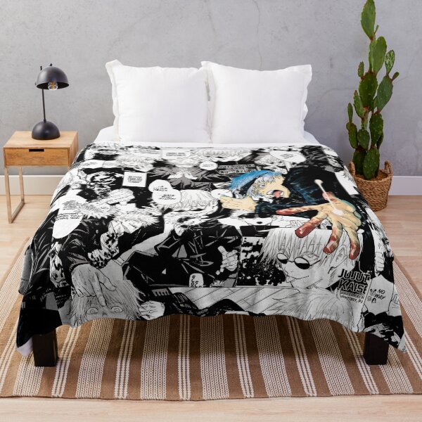 Gojo Satoru Jujutsu Kaisen Manga Collage Throw Blanket