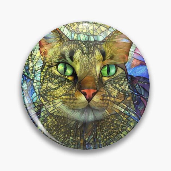 Item preview, Stained Glass Tabby Cat Art designed and sold by Peggy Collins.