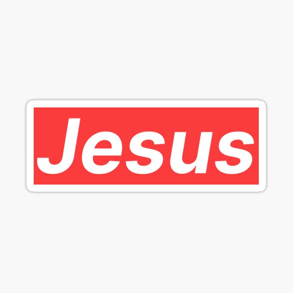 supreme jesus sticker