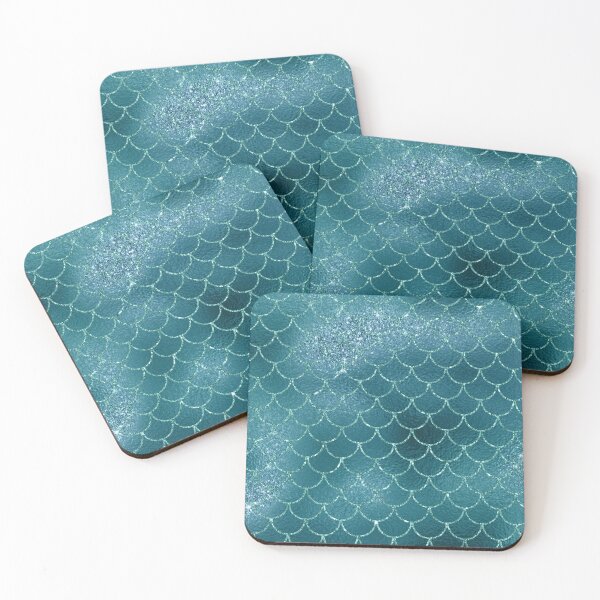 Item preview, Teal Sparkly Mermaid Tail Pattern designed and sold by WOW TeesAndThings.