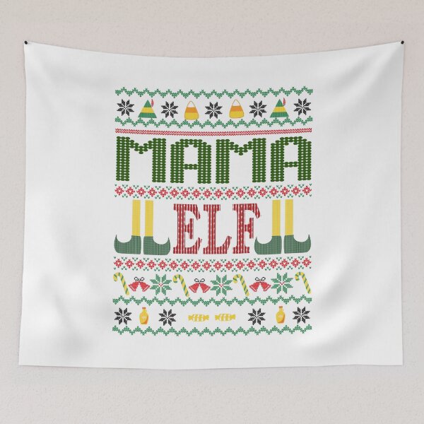 Item preview, Mama Elf Buddy Movie Ugly Christmas Sweater White designed and sold by Sunny Collections.
