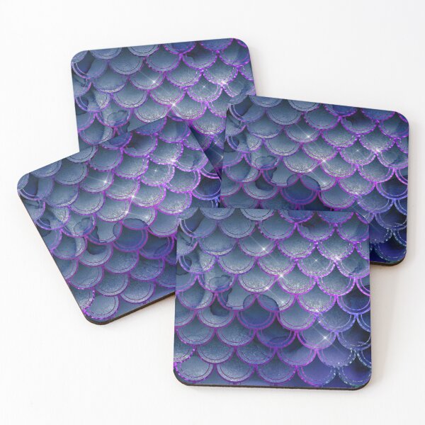 Item preview, Blue Purple Sparkly Mermaid Tail Watercolor Pattern designed and sold by WOW TeesAndThings.