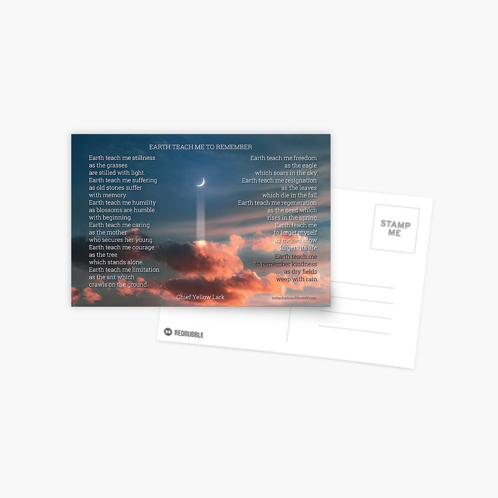 Earth Teach Me to Remember Postcard