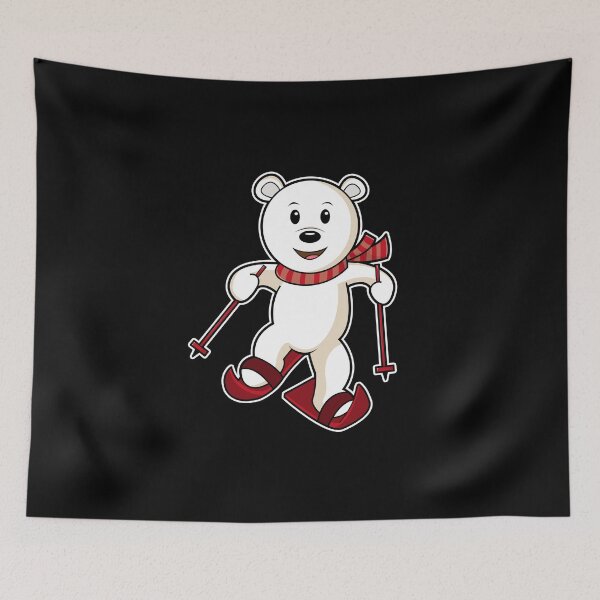 Item preview, Bear as Skier with Skis & Ski poles designed and sold by Snabdesign84.