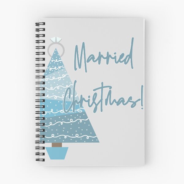 Item preview, Married Christmas Newlywed Snowy Blue Tree designed and sold by Punderstandable.