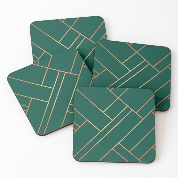 Item preview, Green Gold Lines Geometric designed and sold by MA DESIGNS.