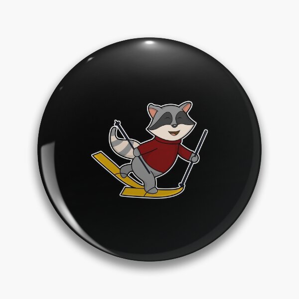 Item preview, Raccoon as Skier with Skis and Ski poles designed and sold by Snabdesign84.