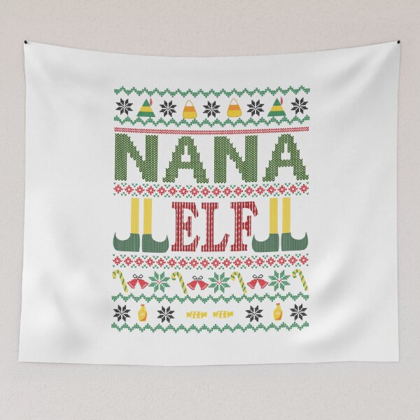 Item preview, Nana Elf Buddy Movie Ugly Christmas Sweater White designed and sold by Sunny Collections.